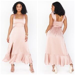 knee length dresses for ladies Claire Midi Dress ~ Champagne Luxe Satin XXL
